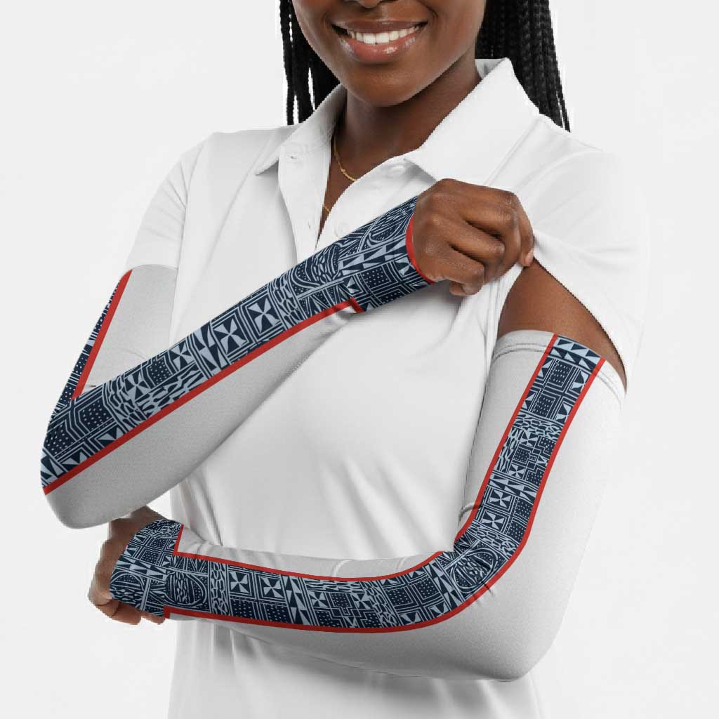 Cameroon Traditional Toghu Pattern Arm Sleeves African Tribal Ndop Geometric Design