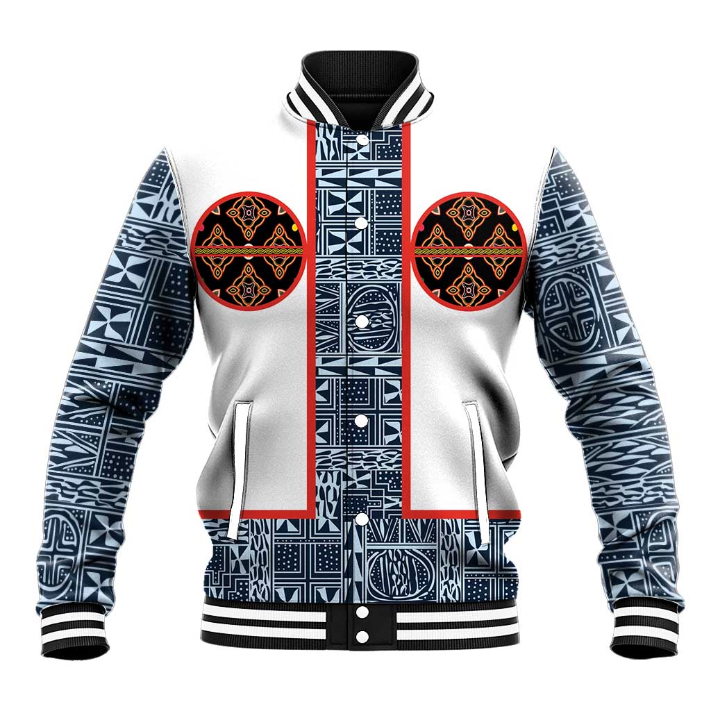 Cameroon Traditional Toghu Pattern Baseball Jacket African Tribal Ndop Geometric Design