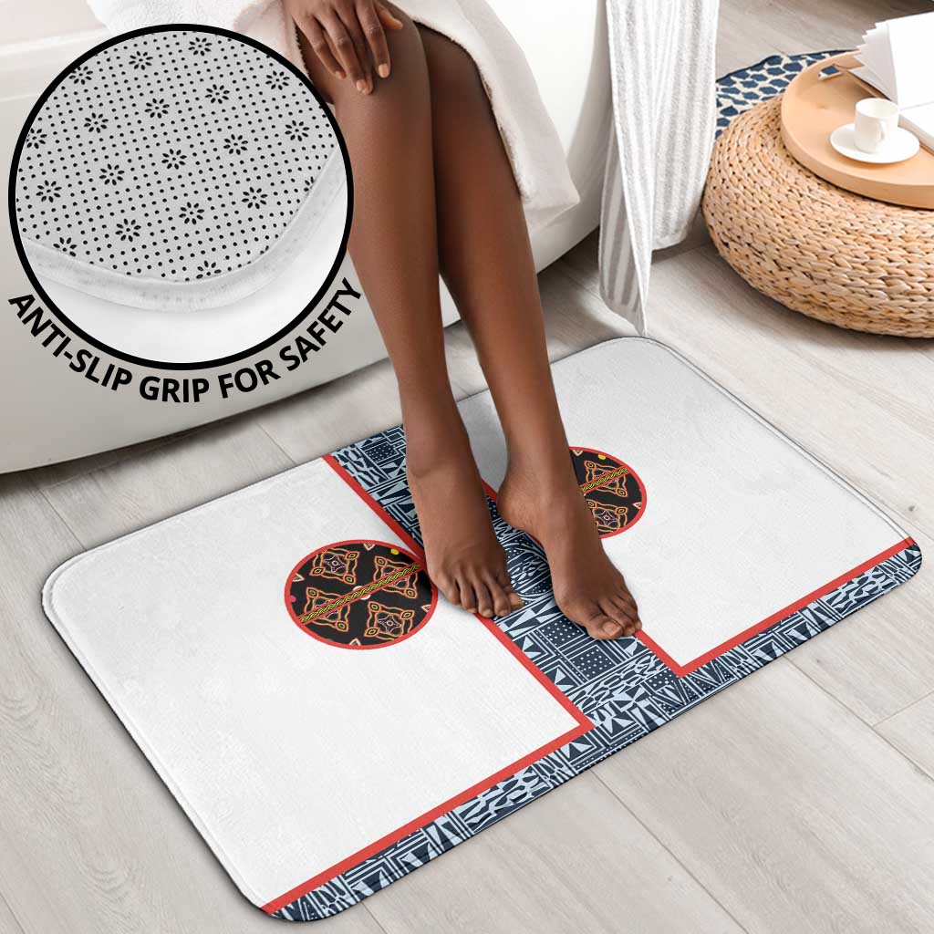 Cameroon Traditional Toghu Pattern Bathroom Set African Tribal Ndop Geometric Design