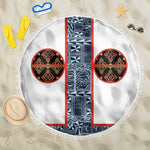 Cameroon Traditional Toghu Pattern Beach Blanket African Tribal Ndop Geometric Design
