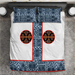Cameroon Traditional Toghu Pattern Bedding Set African Tribal Ndop Geometric Design