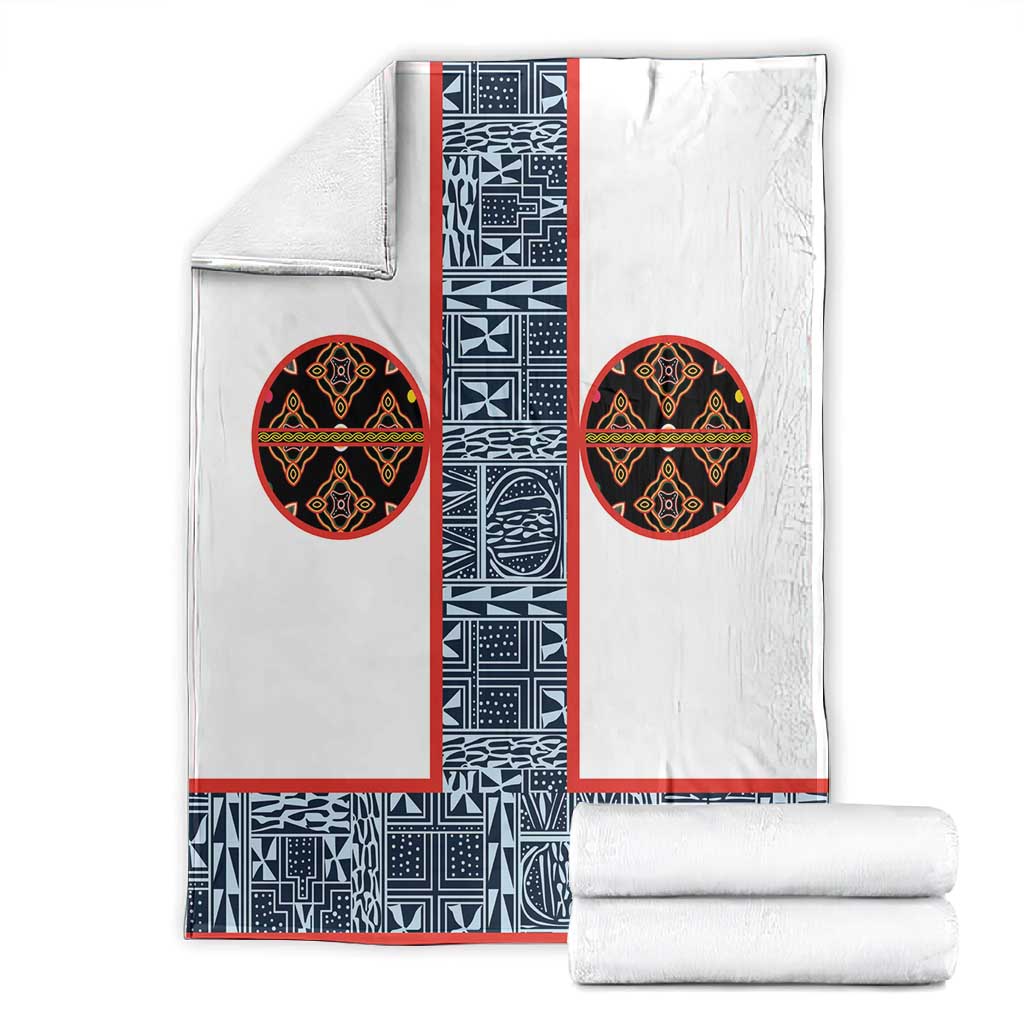 Cameroon Traditional Toghu Pattern Blanket African Tribal Ndop Geometric Design