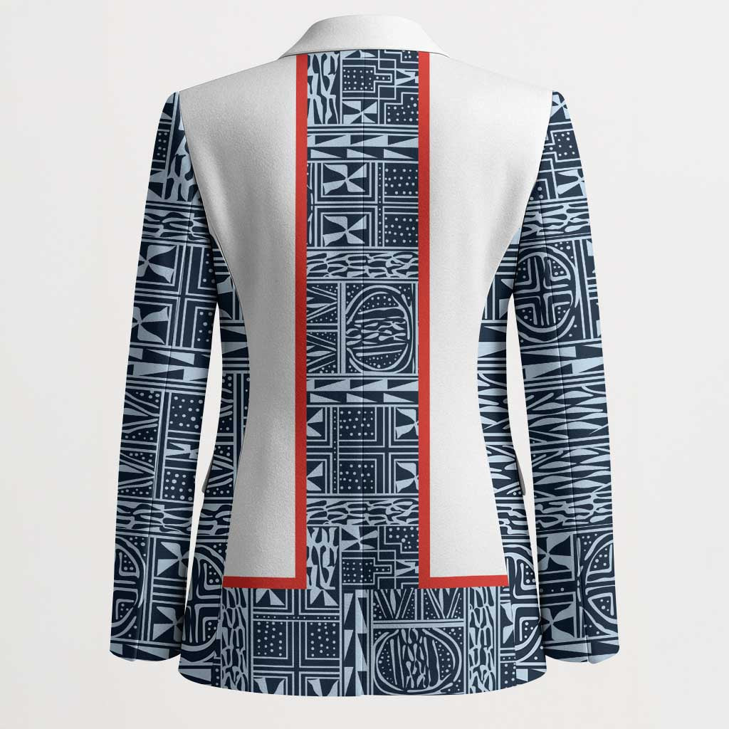 Cameroon Traditional Toghu Pattern Blazer African Tribal Ndop Geometric Design