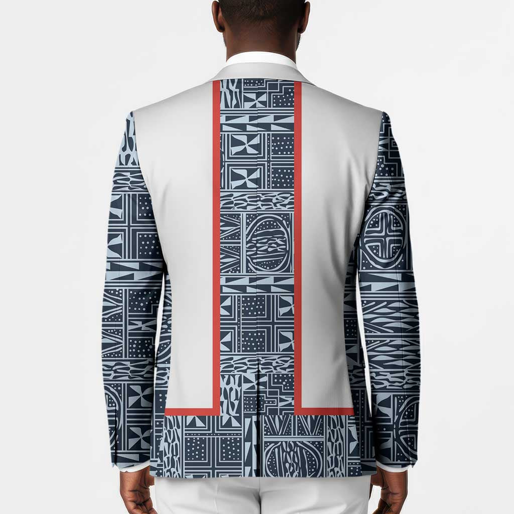 Cameroon Traditional Toghu Pattern Blazer African Tribal Ndop Geometric Design