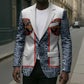 Cameroon Traditional Toghu Pattern Blazer African Tribal Ndop Geometric Design