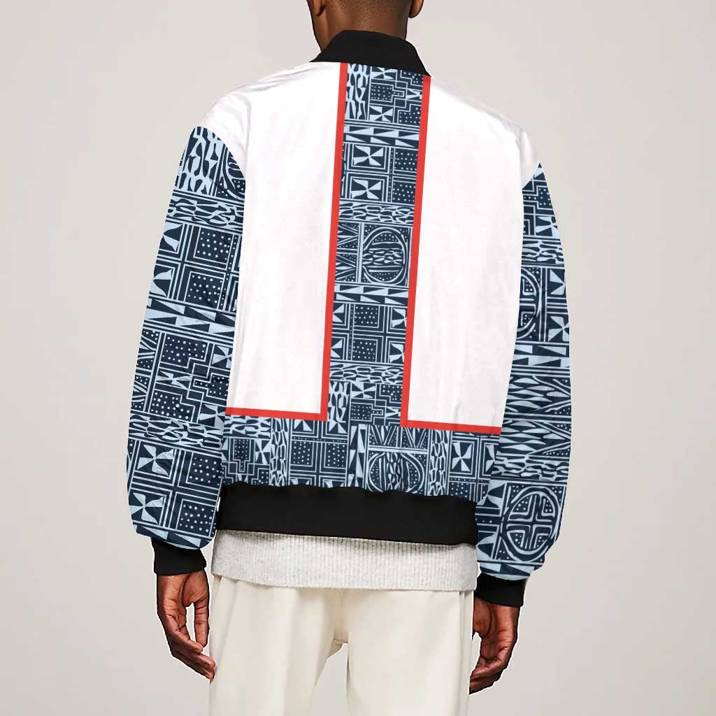 Cameroon Traditional Toghu Pattern Bomber Jacket African Tribal Ndop Geometric Design