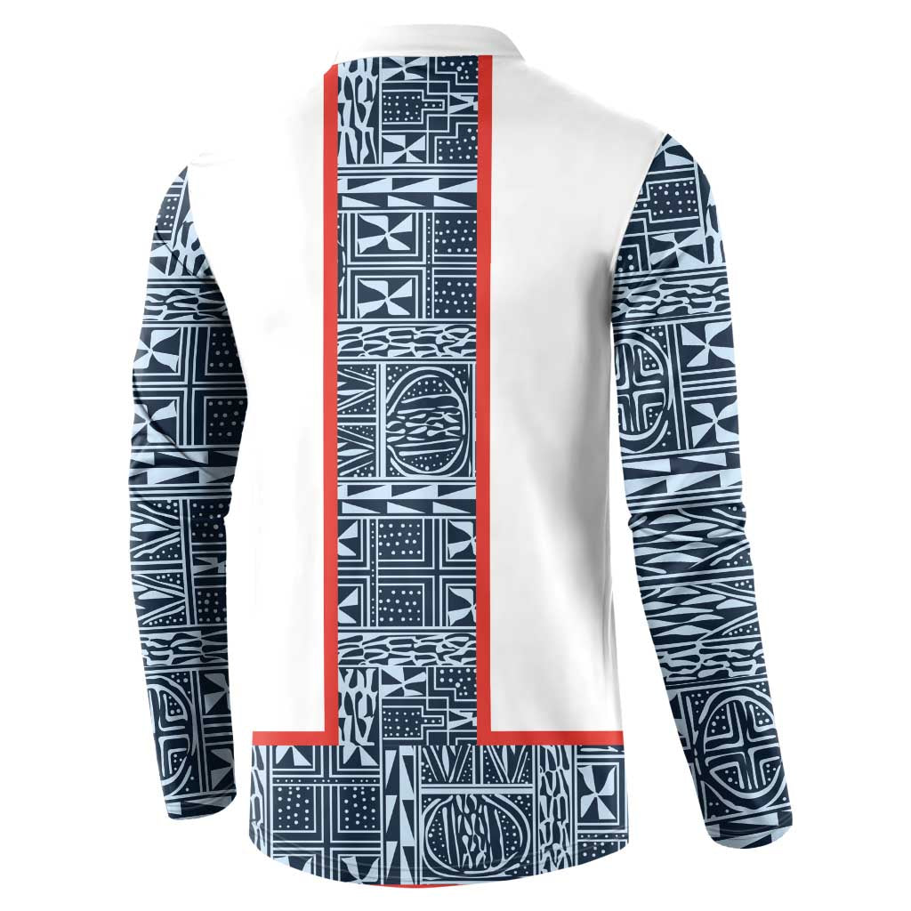 Cameroon Traditional Toghu Pattern Button Sweatshirt African Tribal Ndop Geometric Design