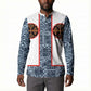 Cameroon Traditional Toghu Pattern Button Sweatshirt African Tribal Ndop Geometric Design