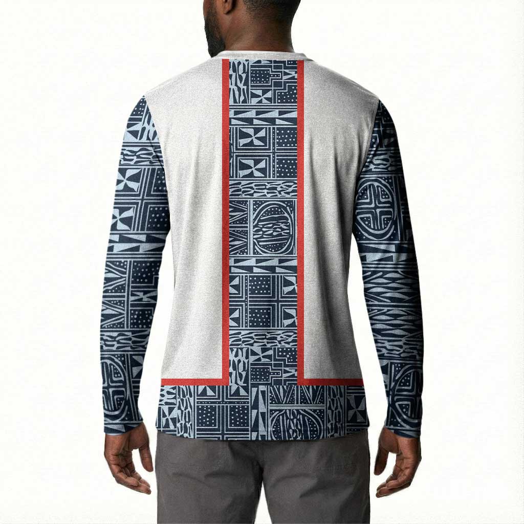 Cameroon Traditional Toghu Pattern Button Sweatshirt African Tribal Ndop Geometric Design