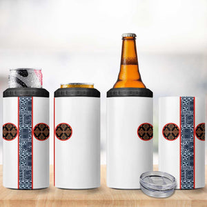 Cameroon Traditional Toghu Pattern 4 in 1 Can Cooler Tumbler African Tribal Ndop Geometric Design