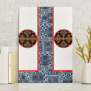 Cameroon Traditional Toghu Pattern Canvas Wall Art African Tribal Ndop Geometric Design