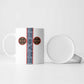 Cameroon Traditional Toghu Pattern Ceramic Mug African Tribal Ndop Geometric Design