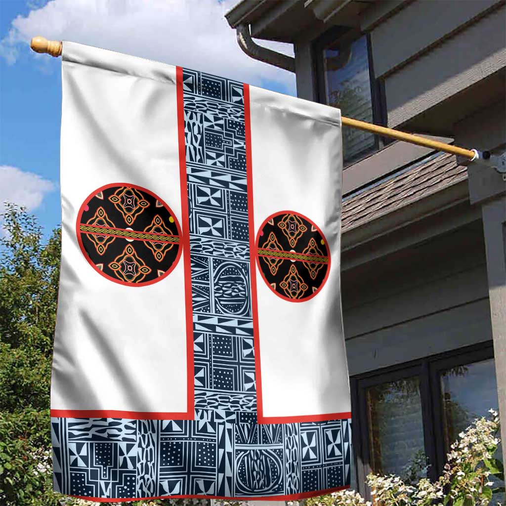 Cameroon Traditional Toghu Pattern Garden Flag African Tribal Ndop Geometric Design