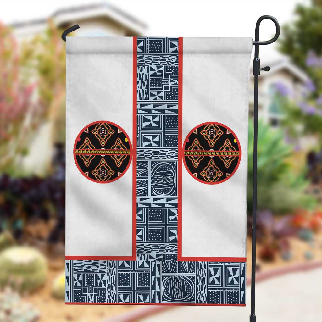 Cameroon Traditional Toghu Pattern Garden Flag African Tribal Ndop Geometric Design