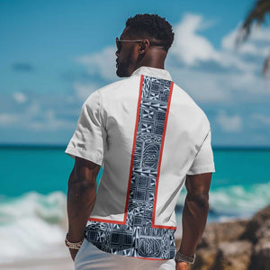 Cameroon Traditional Toghu Pattern Hawaiian Shirt African Tribal Ndop Geometric Design