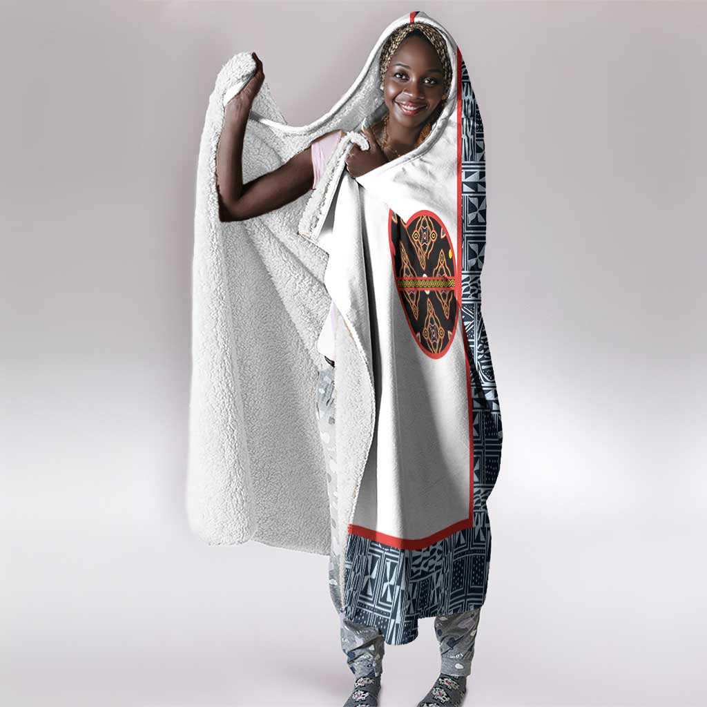 Cameroon Traditional Toghu Pattern Hooded Blanket African Tribal Ndop Geometric Design
