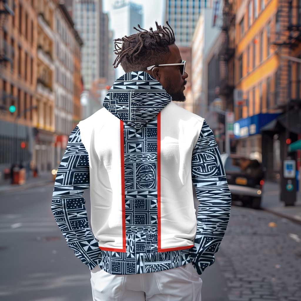 Cameroon Traditional Toghu Pattern Hoodie African Tribal Ndop Geometric Design