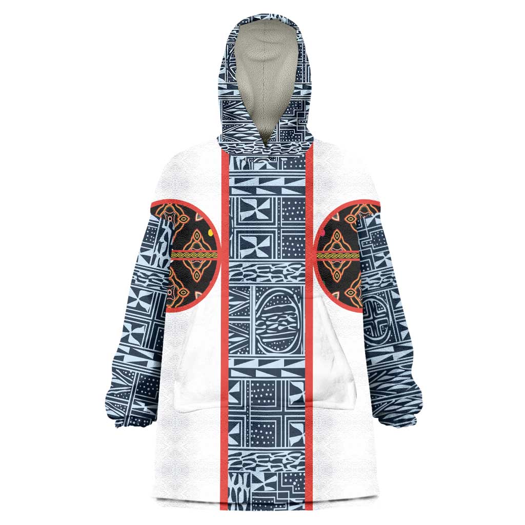Cameroon Traditional Toghu Pattern Kid Wearable Blanket Hoodie African Tribal Ndop Geometric Design