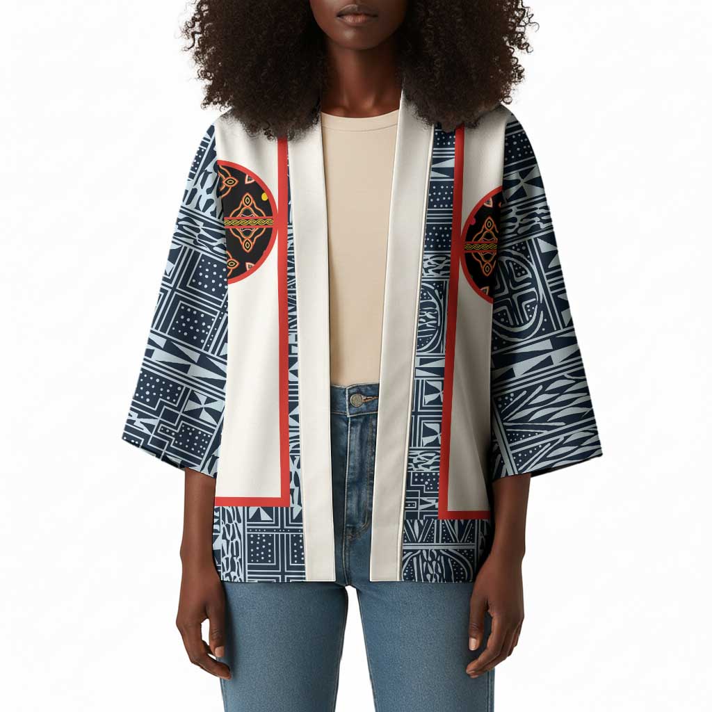 Cameroon Traditional Toghu Pattern Kimono African Tribal Ndop Geometric Design