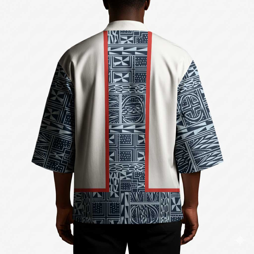 Cameroon Traditional Toghu Pattern Kimono African Tribal Ndop Geometric Design