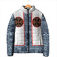 Cameroon Traditional Toghu Pattern Padded Jacket African Tribal Ndop Geometric Design