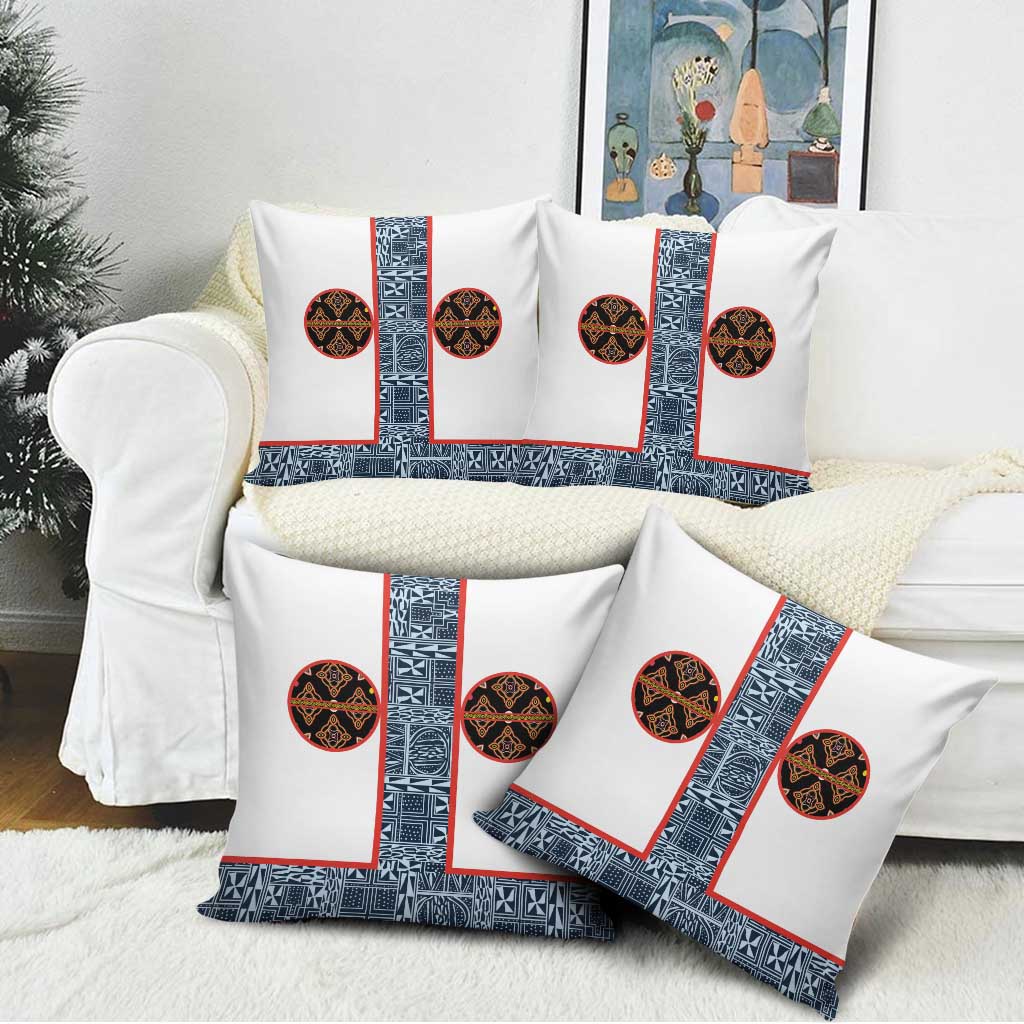 Cameroon Traditional Toghu Pattern Pillow Cover African Tribal Ndop Geometric Design