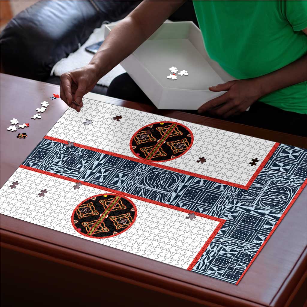 Cameroon Traditional Toghu Pattern Puzzle African Tribal Ndop Geometric Design