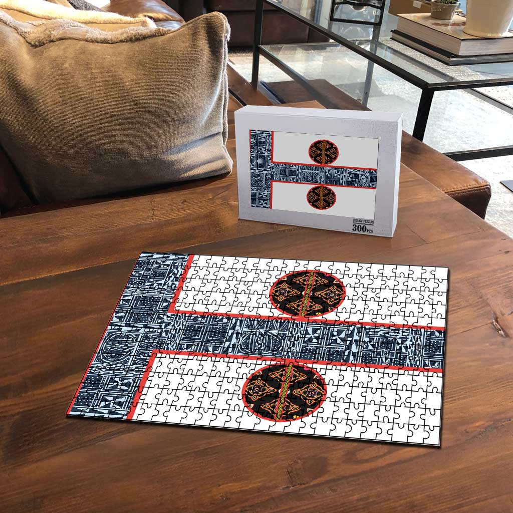 Cameroon Traditional Toghu Pattern Puzzle African Tribal Ndop Geometric Design