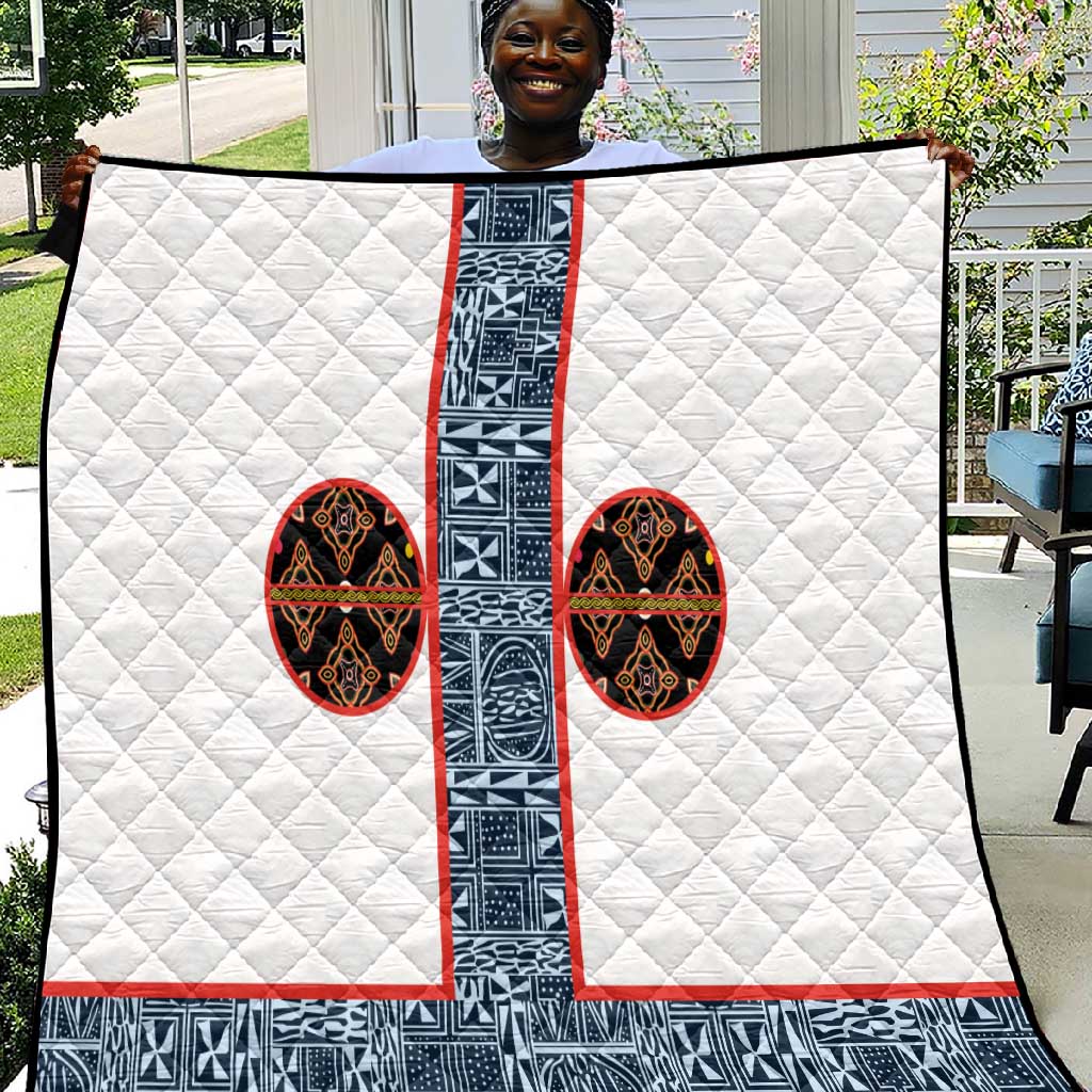 Cameroon Traditional Toghu Pattern Quilt African Tribal Ndop Geometric Design