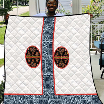 Cameroon Traditional Toghu Pattern Quilt African Tribal Ndop Geometric Design