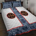Cameroon Traditional Toghu Pattern Quilt Bed Set African Tribal Ndop Geometric Design