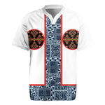 Cameroon Traditional Toghu Pattern Rugby Jersey African Tribal Ndop Geometric Design
