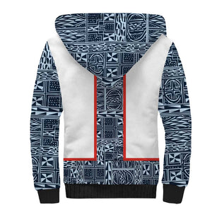 Cameroon Traditional Toghu Pattern Sherpa Hoodie African Tribal Ndop Geometric Design
