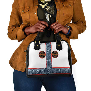 Cameroon Traditional Toghu Pattern Shoulder Handbag African Tribal Ndop Geometric Design