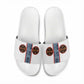 Cameroon Traditional Toghu Pattern Slide Sandals African Tribal Ndop Geometric Design
