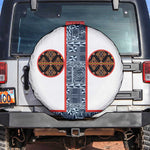 Cameroon Traditional Toghu Pattern Spare Tire Cover African Tribal Ndop Geometric Design