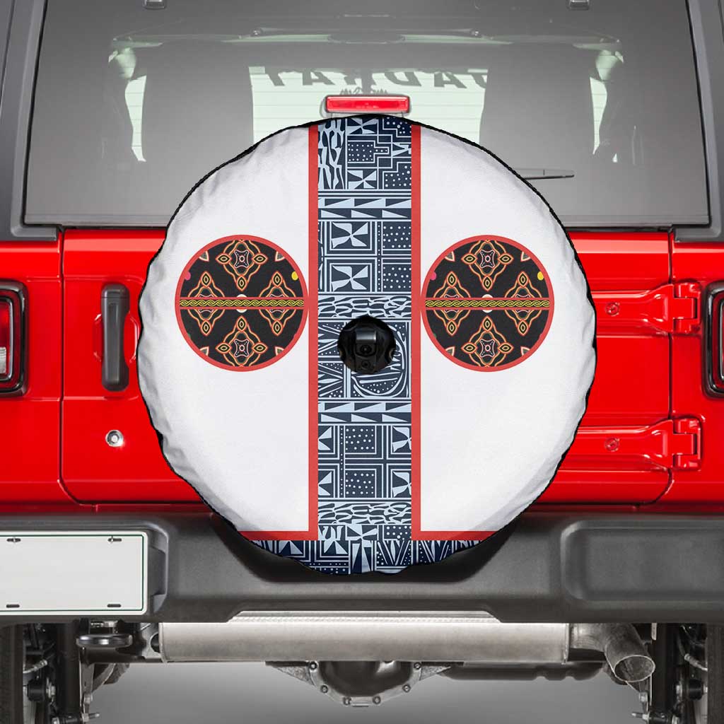 Cameroon Traditional Toghu Pattern Spare Tire Cover African Tribal Ndop Geometric Design