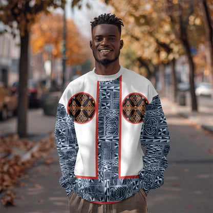 Cameroon Traditional Toghu Pattern Sweatshirt African Tribal Ndop Geometric Design