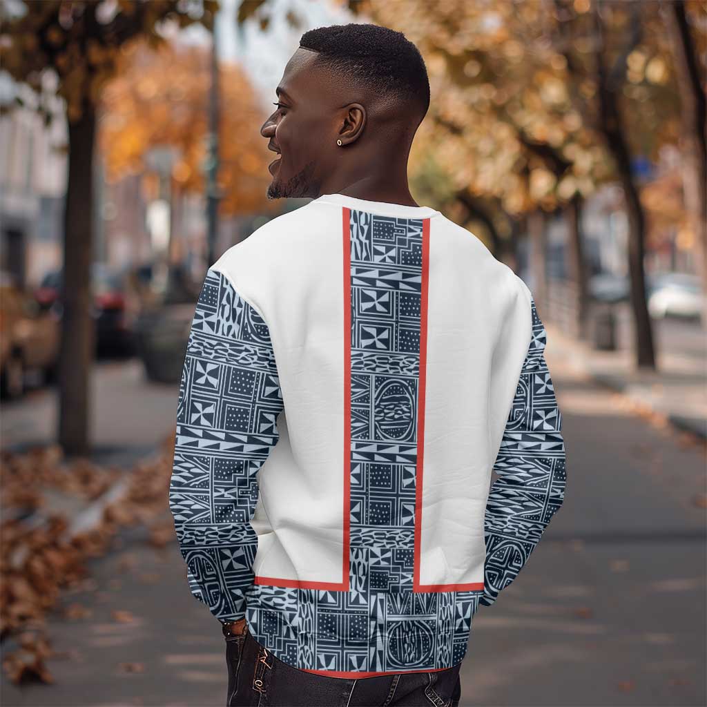Cameroon Traditional Toghu Pattern Sweatshirt African Tribal Ndop Geometric Design