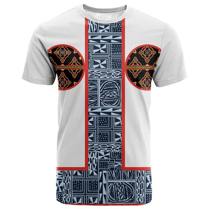Cameroon Traditional Toghu Pattern T shirt African Tribal Ndop Geometric Design