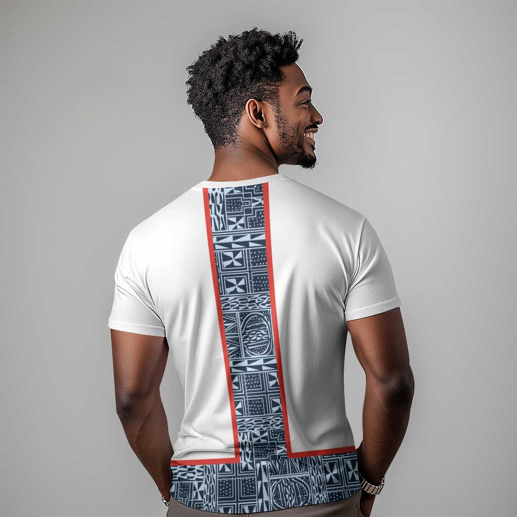 Cameroon Traditional Toghu Pattern T shirt African Tribal Ndop Geometric Design