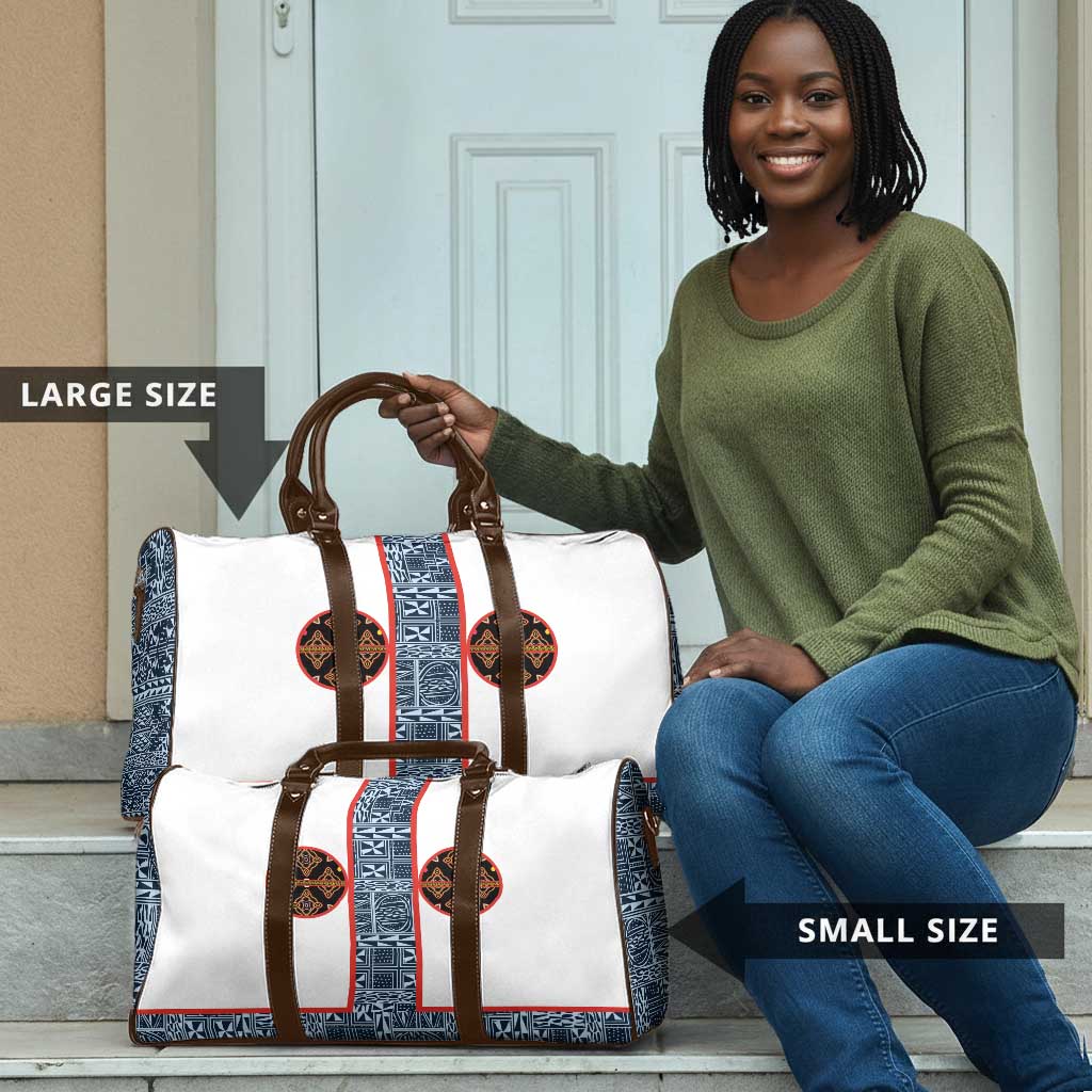 Cameroon Traditional Toghu Pattern Travel Bag African Tribal Ndop Geometric Design