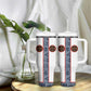 Cameroon Traditional Toghu Pattern Tumbler With Handle African Tribal Ndop Geometric Design