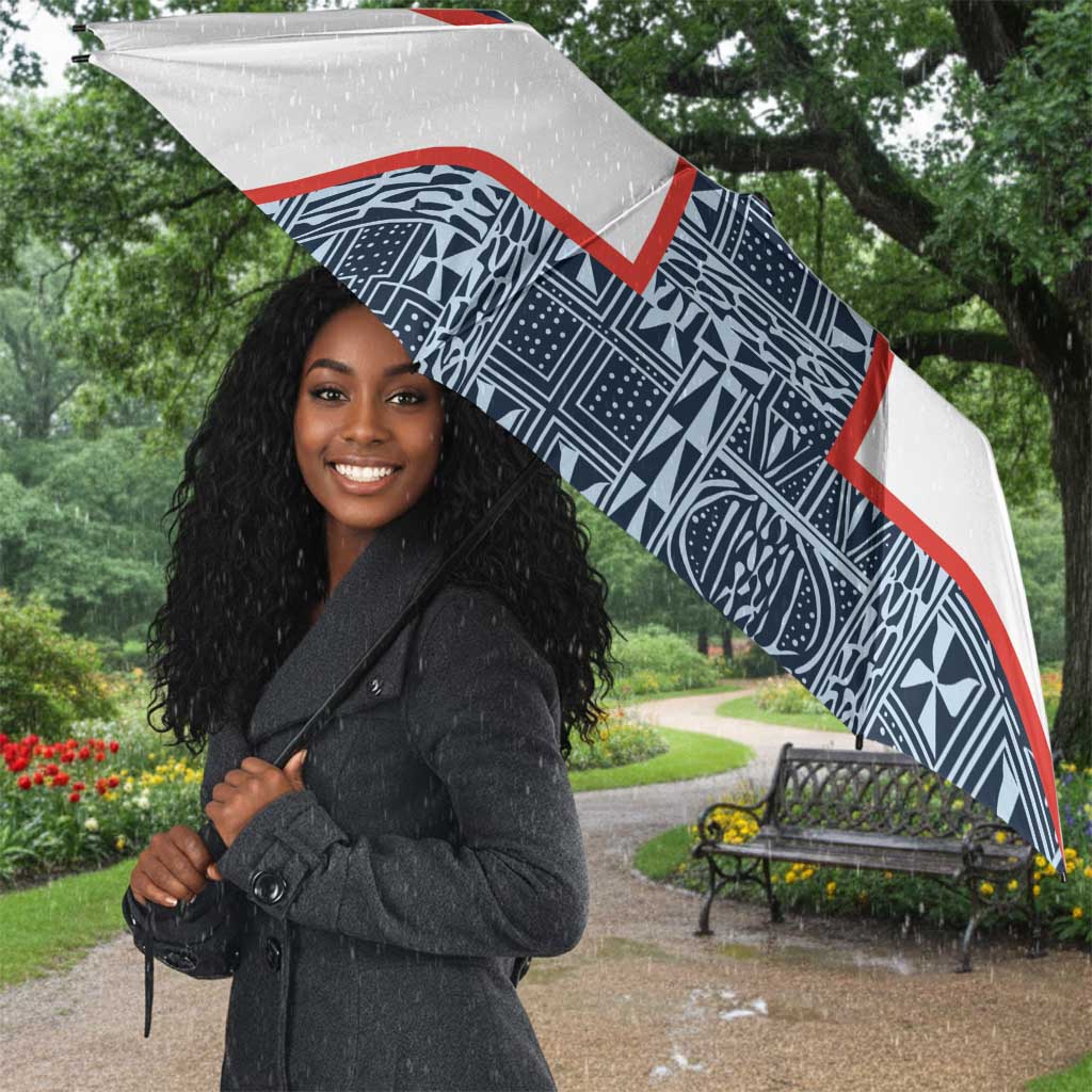 Cameroon Traditional Toghu Pattern Umbrella African Tribal Ndop Geometric Design
