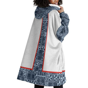 Cameroon Traditional Toghu Pattern Wearable Blanket Hoodie African Tribal Ndop Geometric Design
