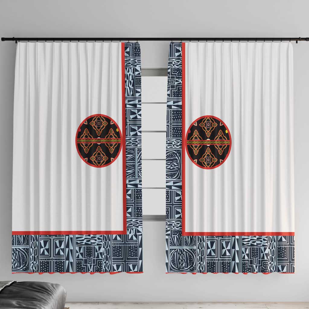 Cameroon Traditional Toghu Pattern Window Curtain African Tribal Ndop Geometric Design