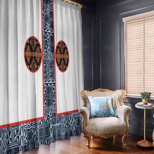 Cameroon Traditional Toghu Pattern Window Curtain African Tribal Ndop Geometric Design