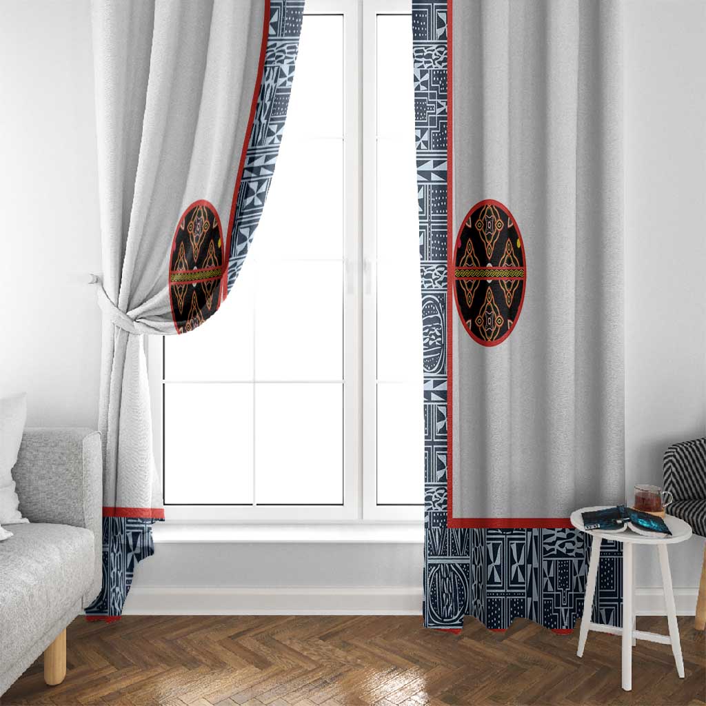 Cameroon Traditional Toghu Pattern Window Curtain African Tribal Ndop Geometric Design