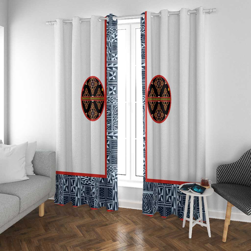Cameroon Traditional Toghu Pattern Window Curtain African Tribal Ndop Geometric Design