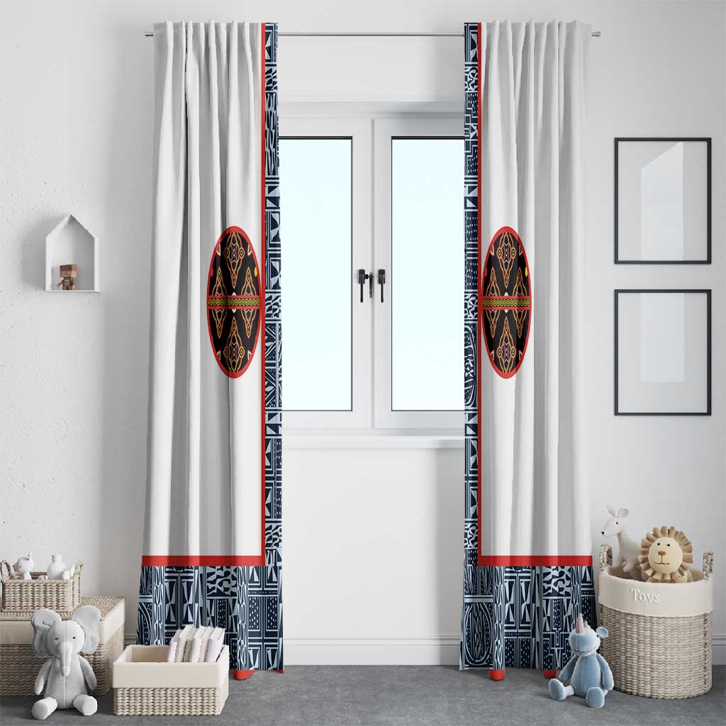 Cameroon Traditional Toghu Pattern Window Curtain African Tribal Ndop Geometric Design
